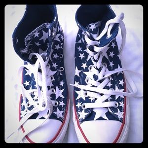 Converse all star hi top women’s 7 men’s 5 blue